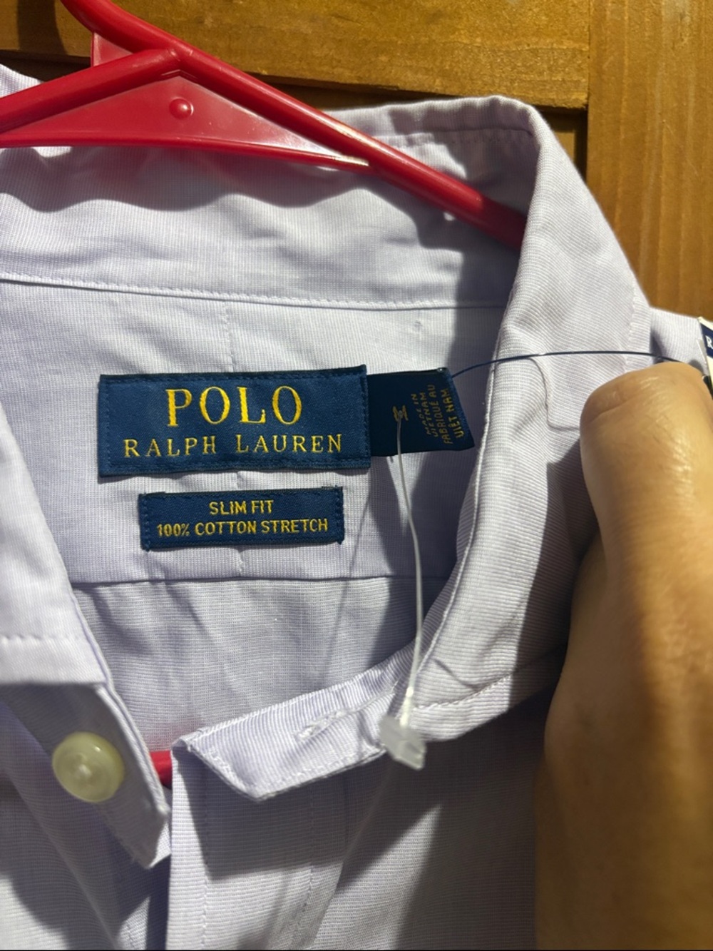 Polo by Ralph Lauren Men's Pale Lilac Dress Shirt with Navy Pony slim fit - Picture 2 of 3